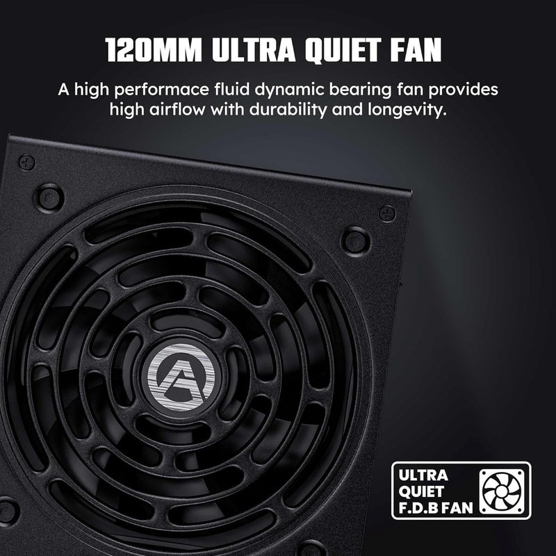 ARESGAME مزود طاقة AGT Series 1000W، معتمد 80+ ذهبية، كامل الوحدات، مروحة FDB، حجم مدمج 140 مم، ضمان 10 سنوات، مزود طاقة للألعاب ATX - Image 4